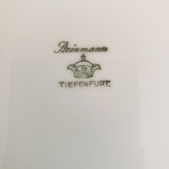 Steinmann Porcelain Summer Yellow Striped Vintage Bowl Dainty Floral Design - Picture 6 of 8